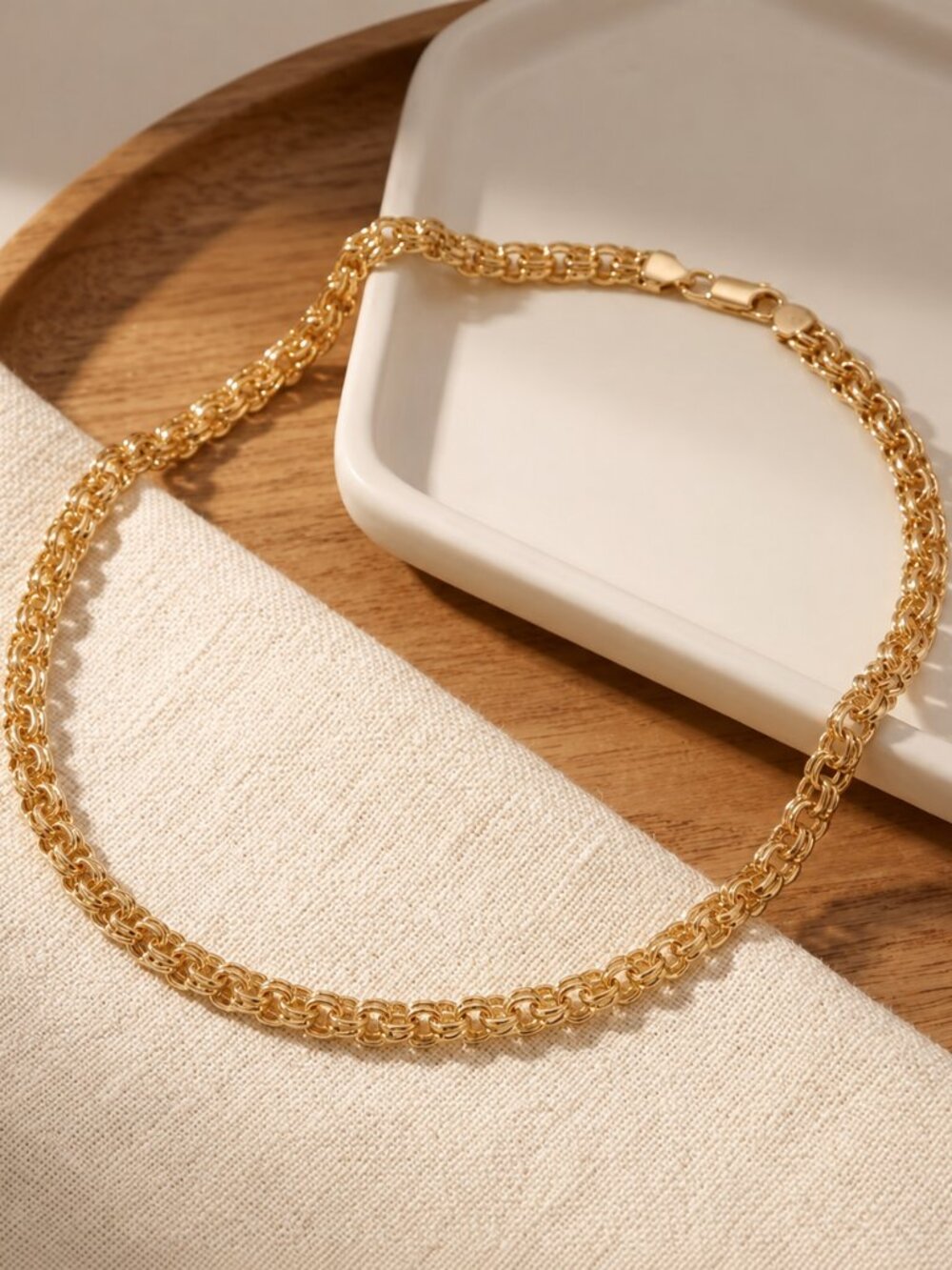 18" Womens 18K Gold Chain Link Style Necklace Ladies 18 inch 18 K Silver Jewelry